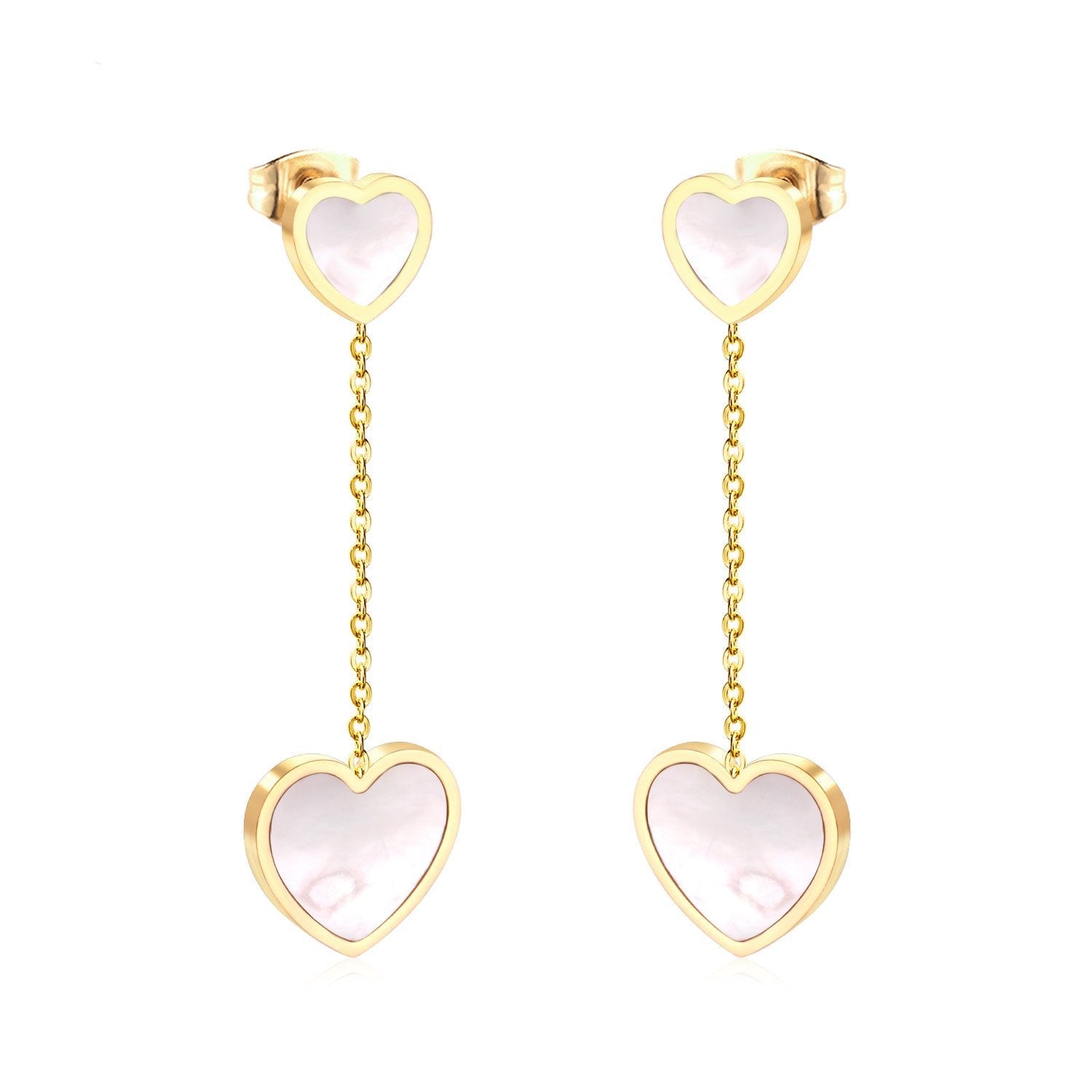 Koreaanse stijl schelp hart oorbellen 