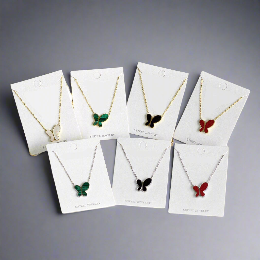 Kleurrijke schelpvlinderhangerketting 