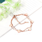 Multi-layer Heart Charm Bracelet