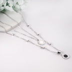 Romantische dubbele hanger met Romeinse cijfers ketting 