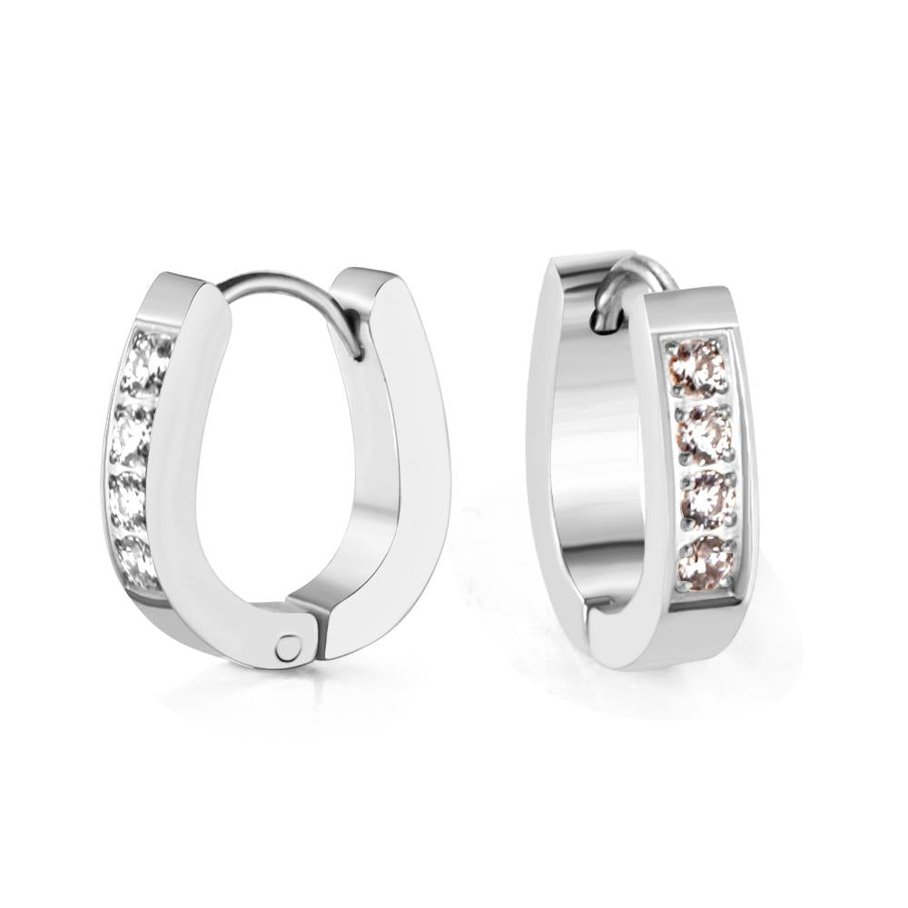 Ovale kristallen hoepeloorbellen 