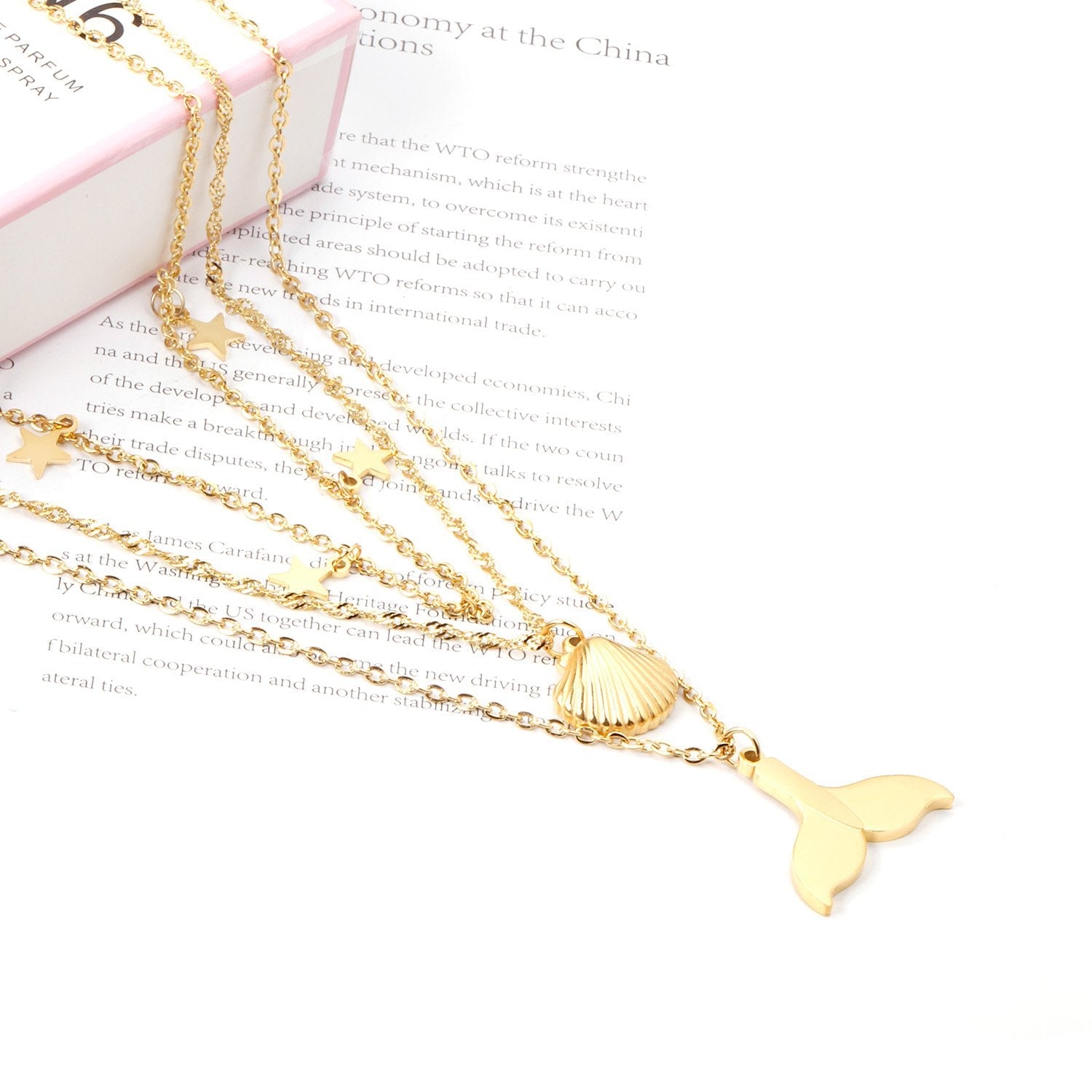 Schelpvisstaart &amp; Ster Meerlaagse Ketting