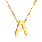 Gold stainless steel initial necklace A–Z – elegant waterproof choker for women