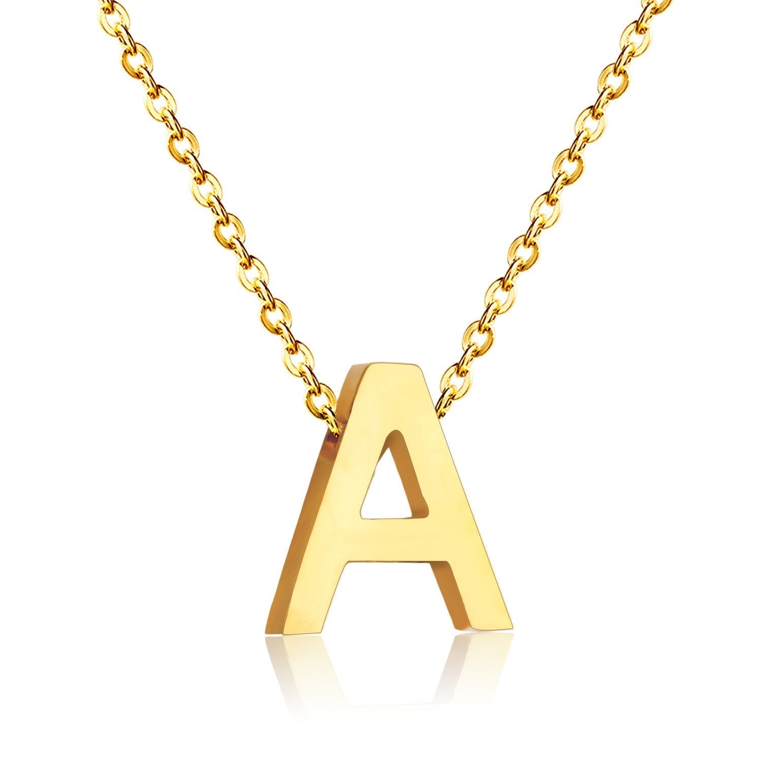 Gold stainless steel initial necklace A–Z – elegant waterproof choker for women