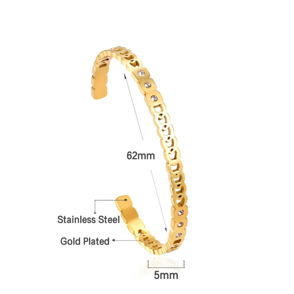 Ronde uitgeholde manchet bangle