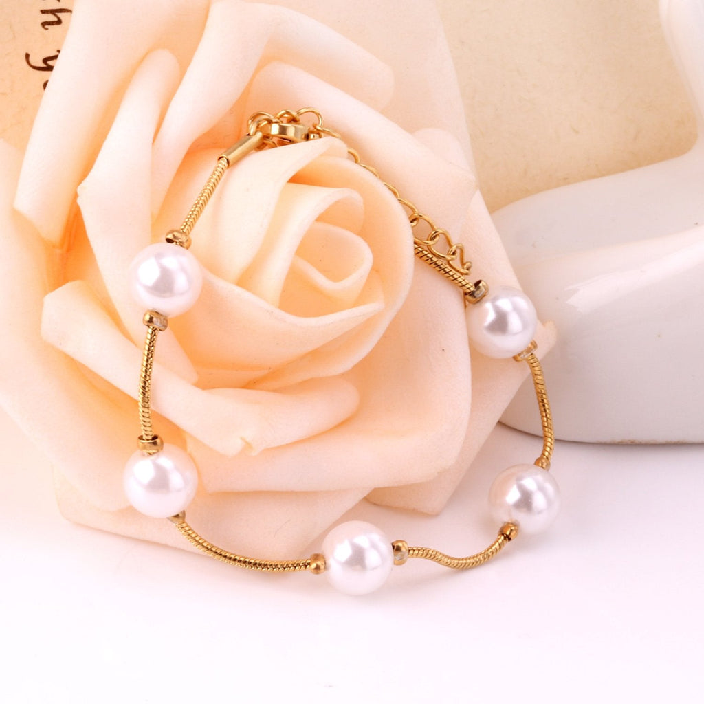 Adjustable Imitation Pearl Bracelet