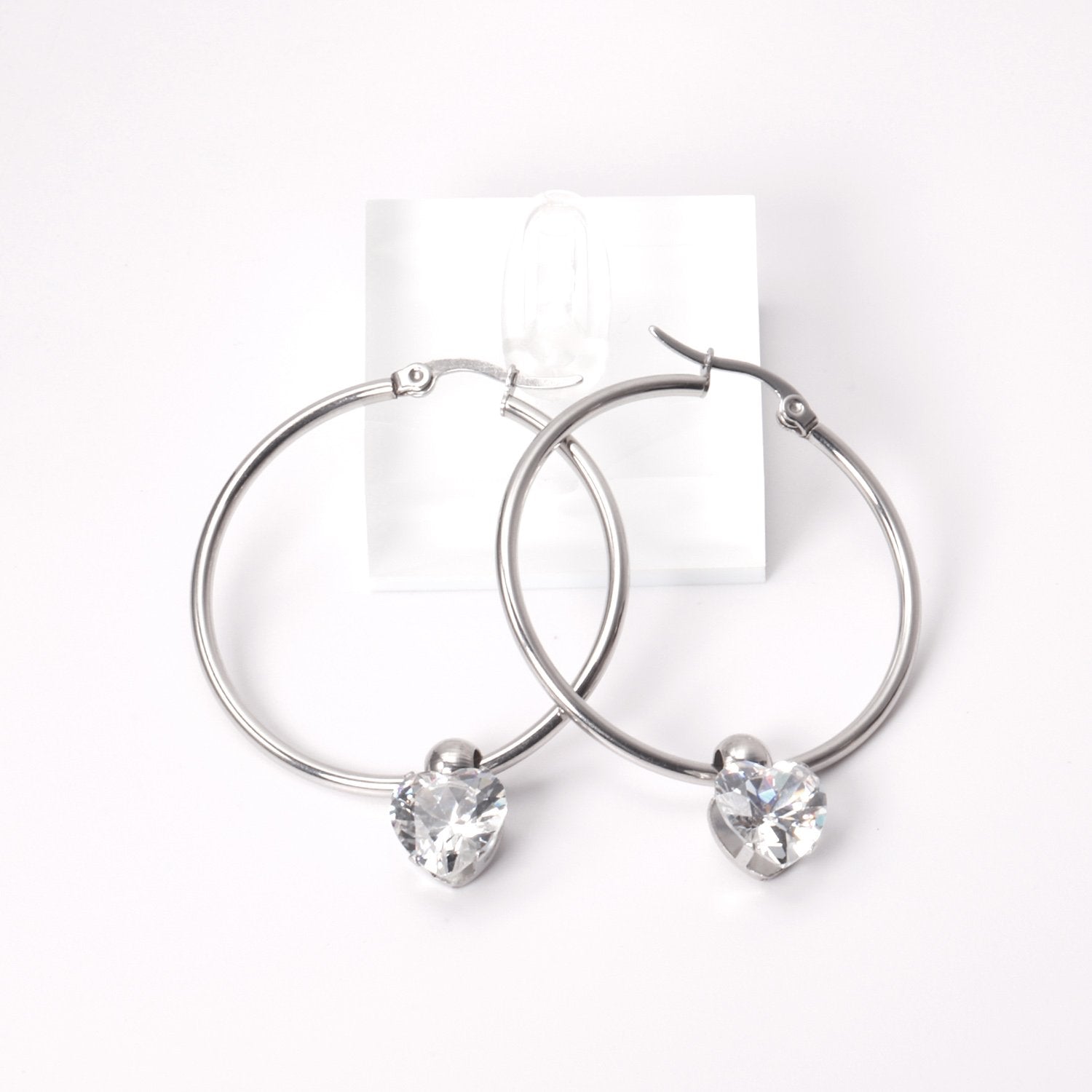 Ronde creolen met zirkonia 