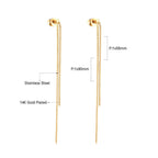 Gold Color Simple Long Tassel Earrings