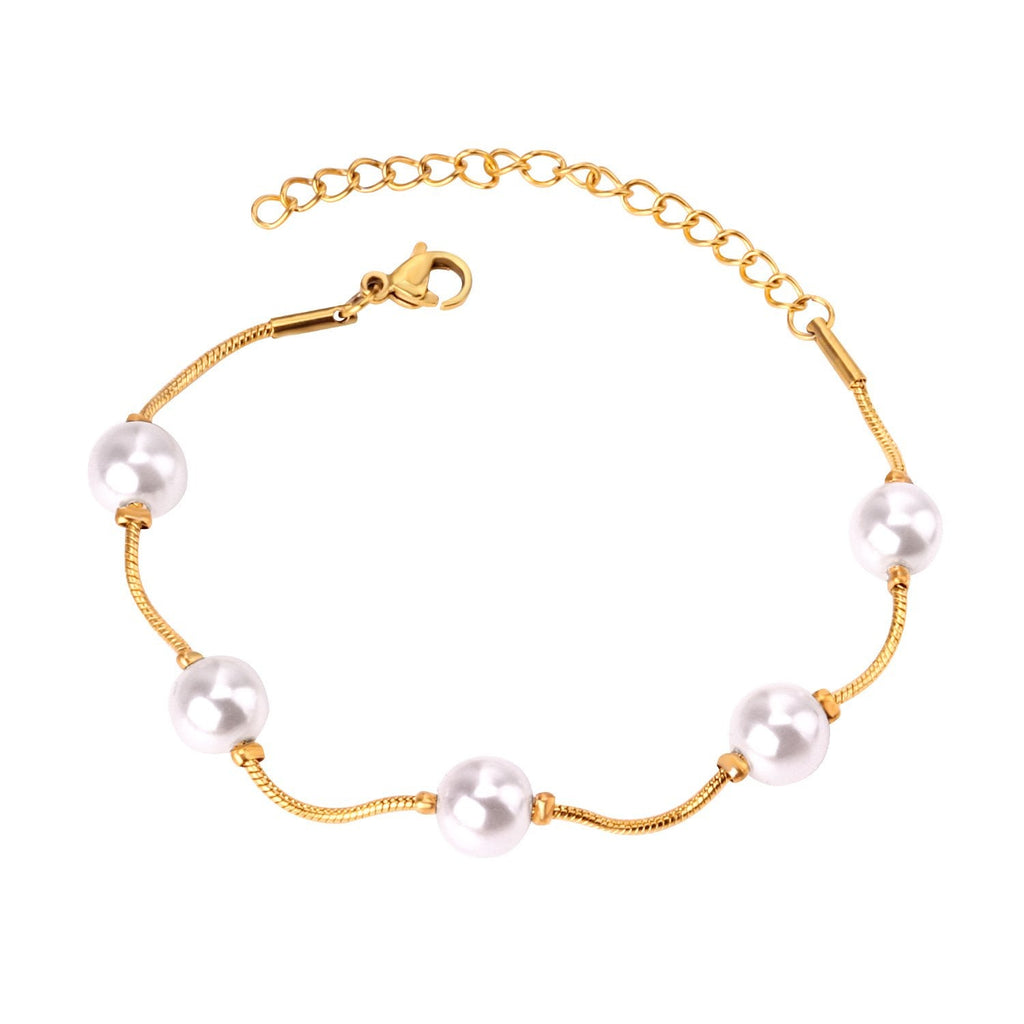 Adjustable Imitation Pearl Bracelet
