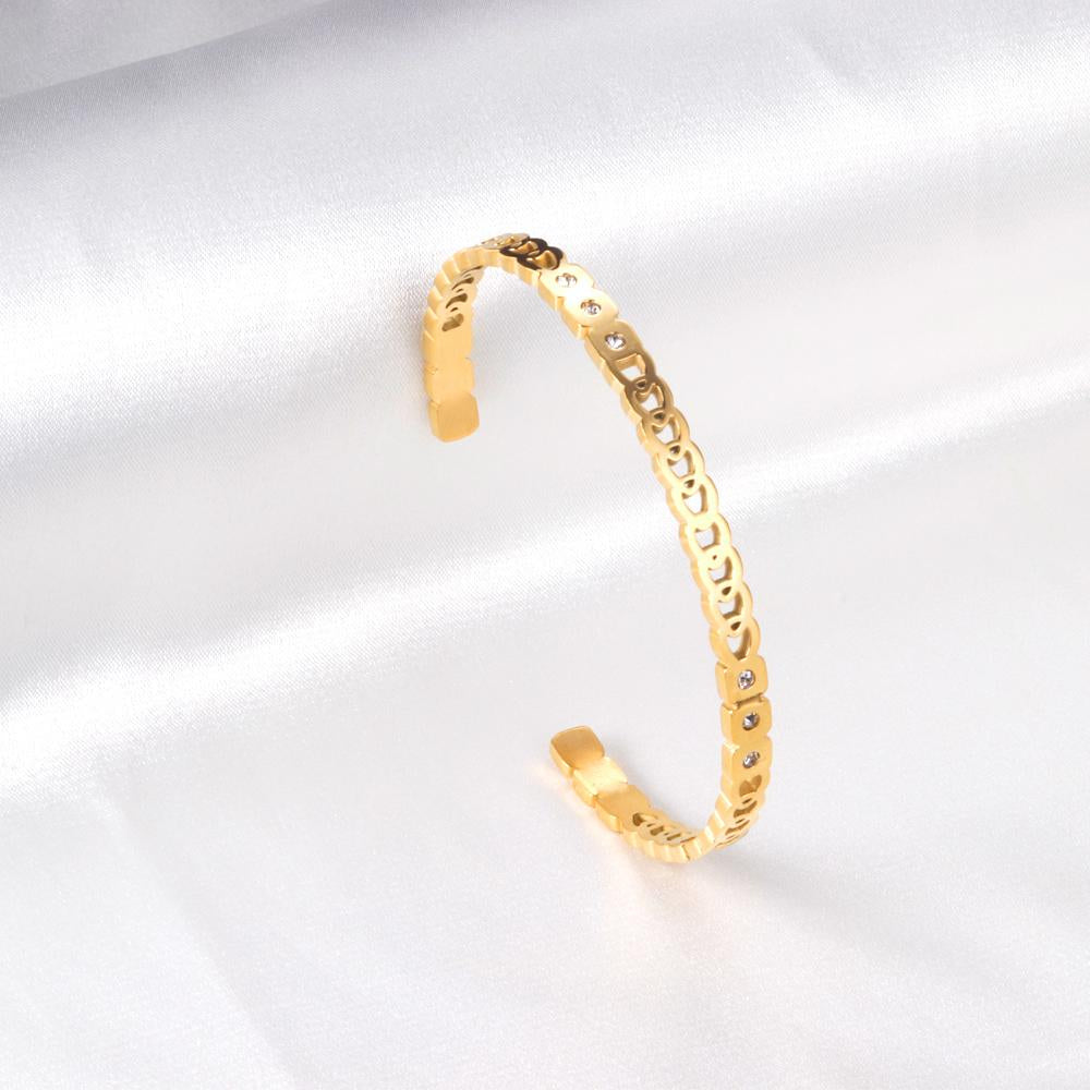 Ronde uitgeholde manchet bangle