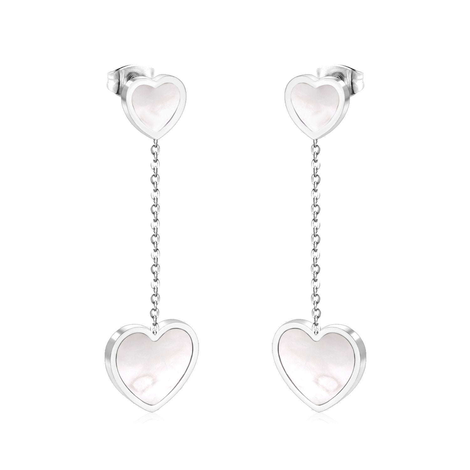 Koreaanse stijl schelp hart oorbellen 