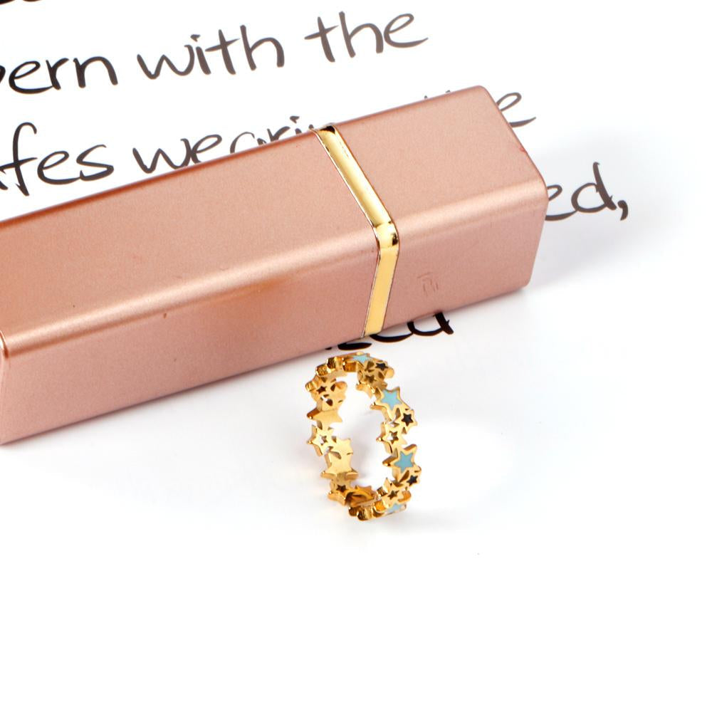 Geometrische sterren gemengde kleurenring