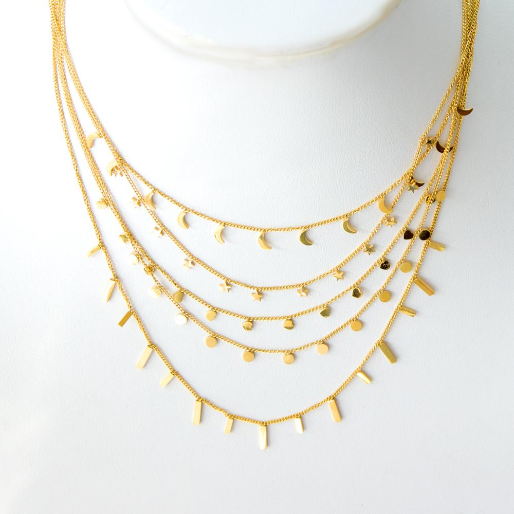 Trendy vergulde collier ketting 