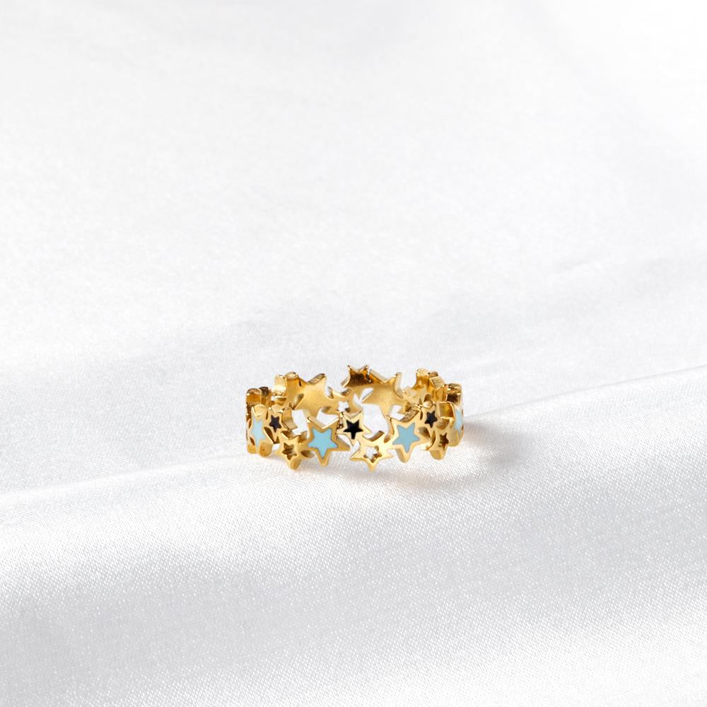 Geometrische sterren gemengde kleurenring