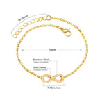 Frosted Lucky Eight Loop Chain Bracelet