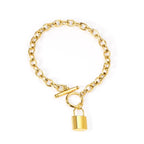 Key Lock Charm Bracelet Gold