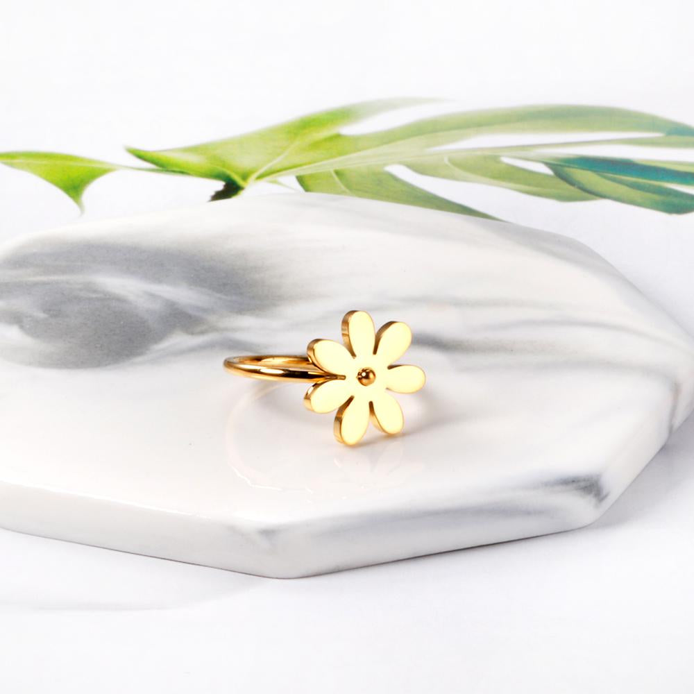 Boheemse bloemen gouden ring 