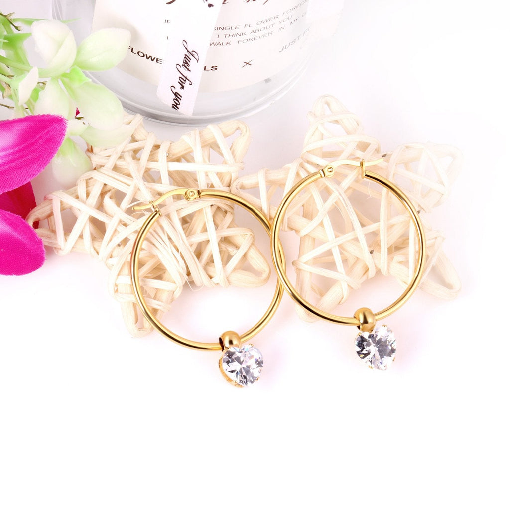 Ronde creolen met zirkonia 