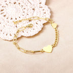 Heart Charm Bangle Bracelet