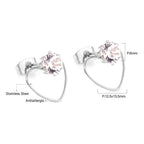 Hartvormige ronde zirkonia oorbellen 