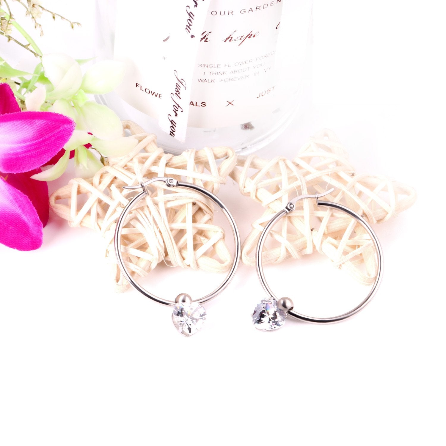 Ronde creolen met zirkonia 