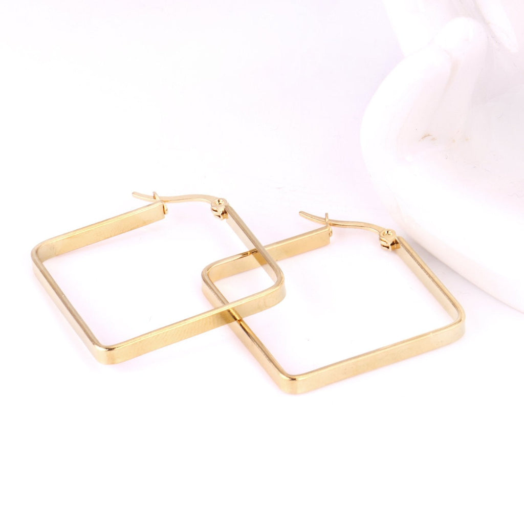 Grote vierkante hoepeloorbellen