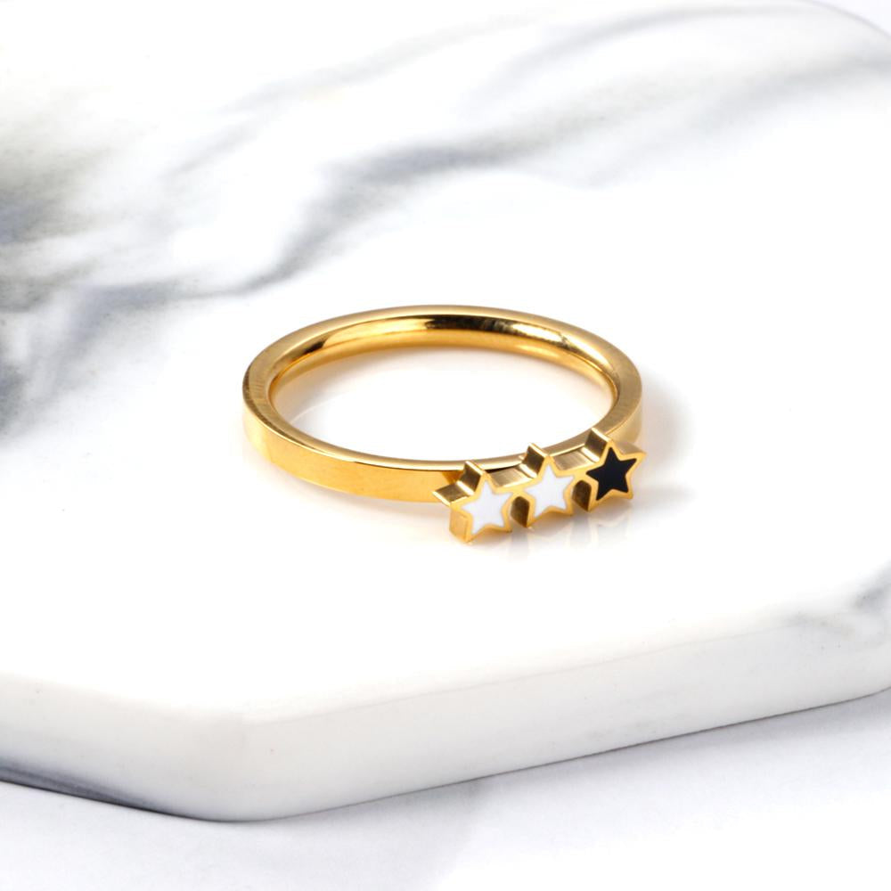 Bague décorative Y2K colorée et dorée 