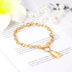 Key Lock Charm Bracelet Gold