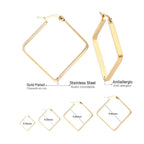 Grote vierkante hoepeloorbellen