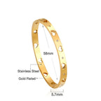 Gold Heart Pattern Cubic Zirconia Bangle