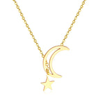 Gouden maan- en sterhangerketting 