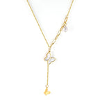 Schelpvlinderhangerketting met imitatieparel 