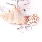 Hartvormige ronde zirkonia oorbellen 