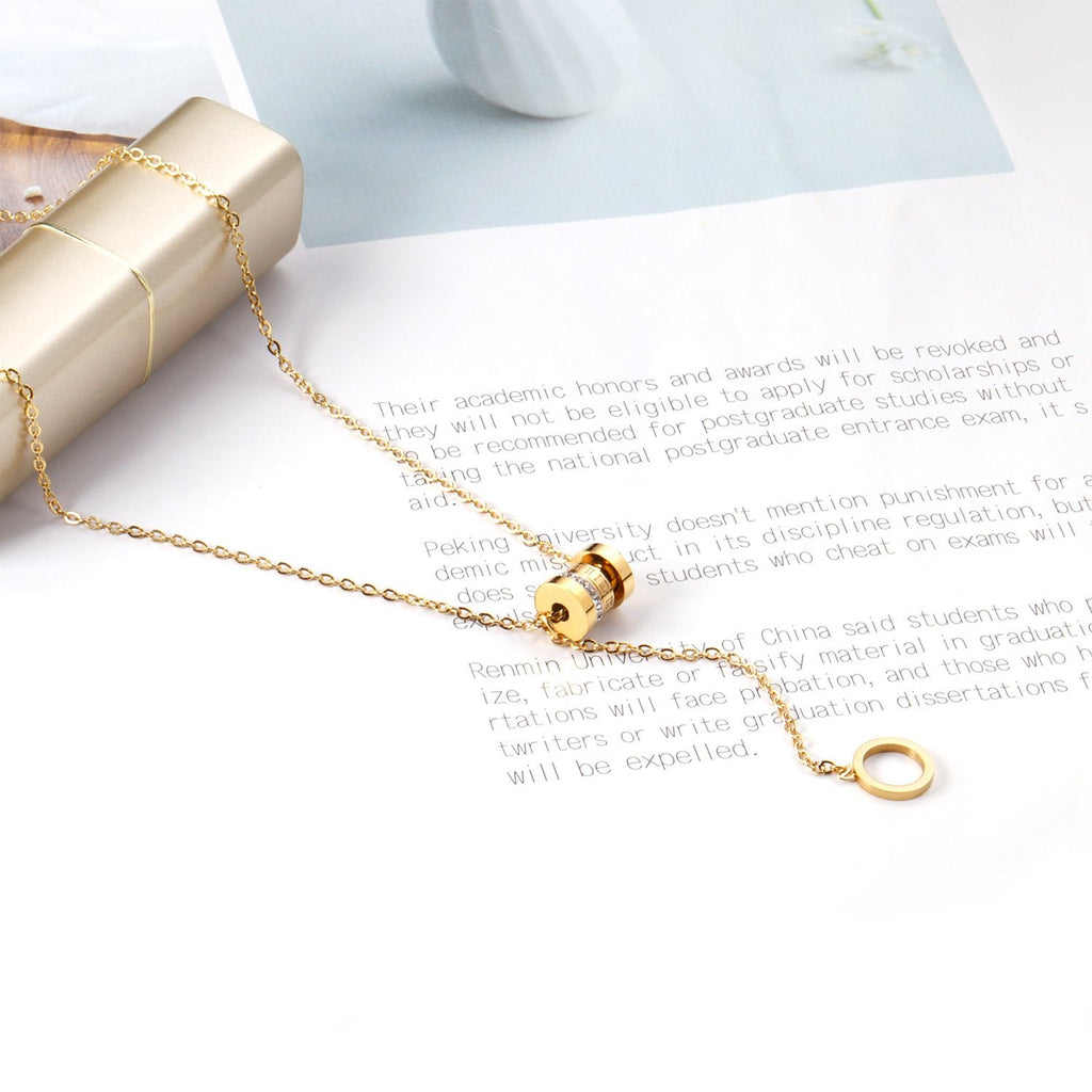 Zirkonia ronde hanger schakelketting