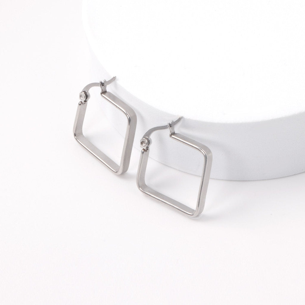 Grote vierkante hoepeloorbellen