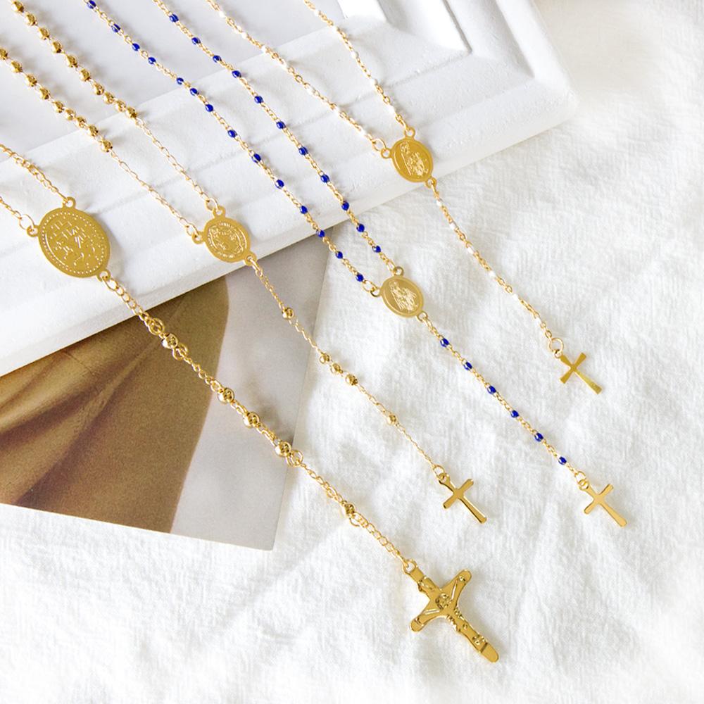 Lange scapulier rozenkrans kruis ketting