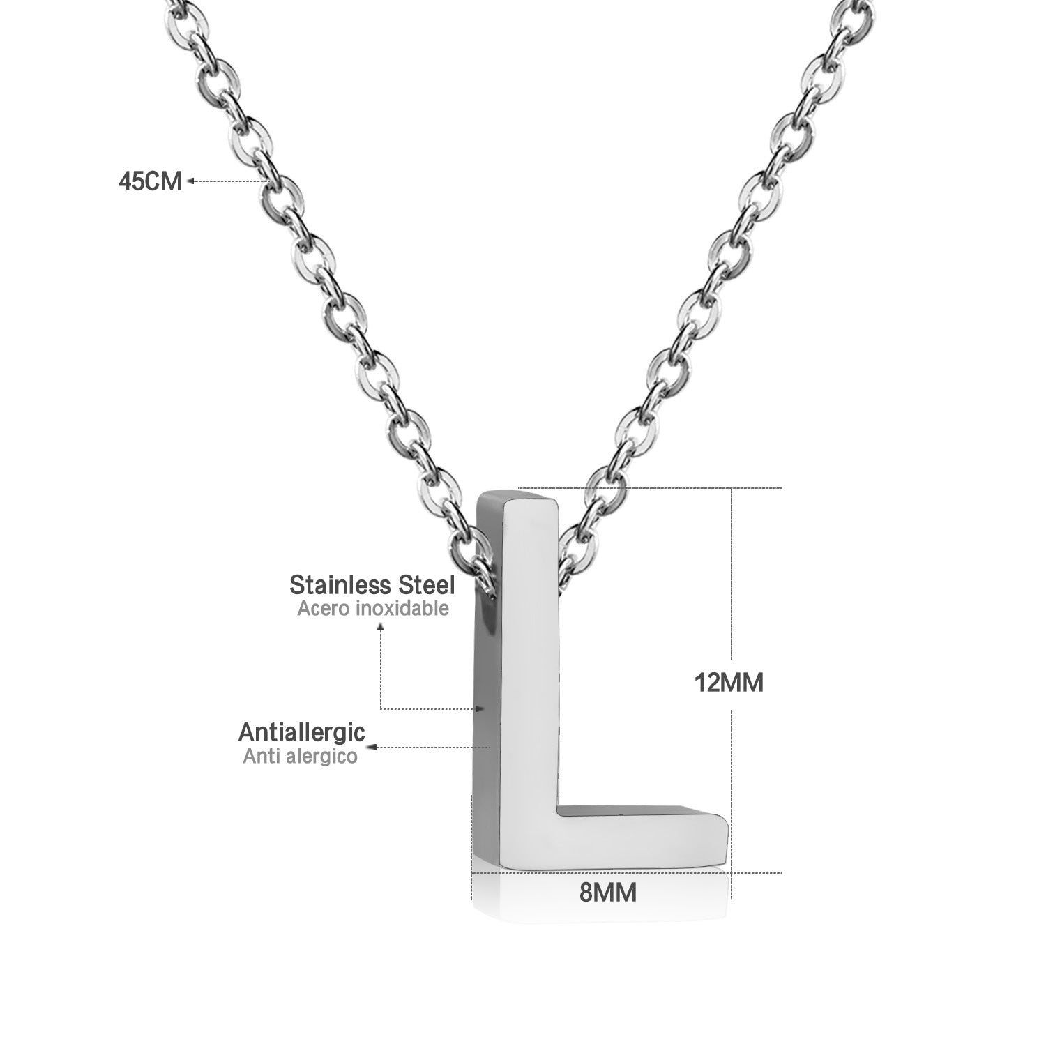 Alfabet initiaal hanger ketting