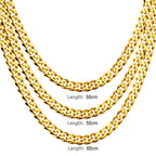 Set van Cubaanse schakelketting en armband – breedte 6 mm / 8 mm / 10 mm