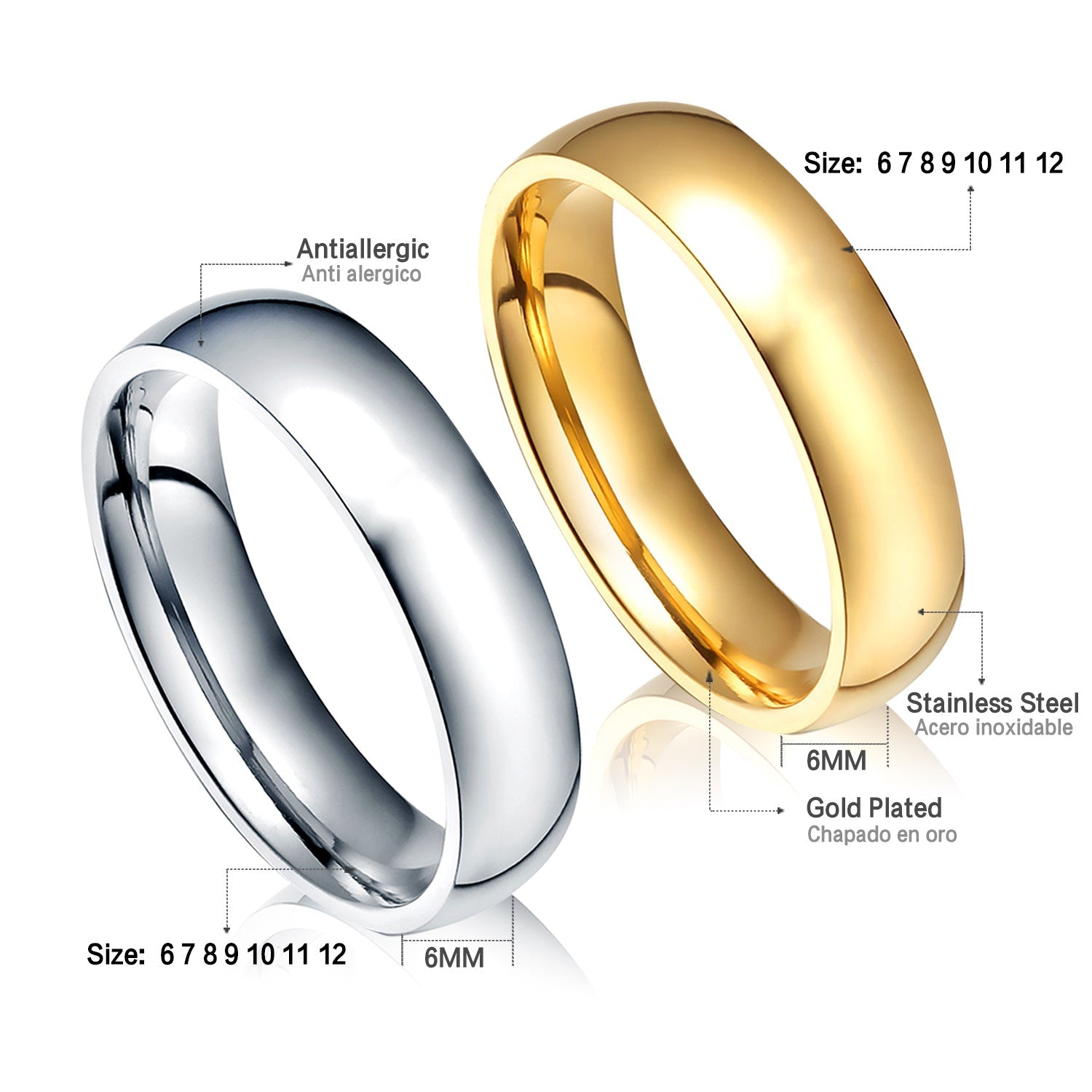 Monochrome minimalistische goudkleurige ring